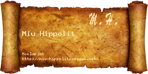 Miu Hippolit névjegykártya